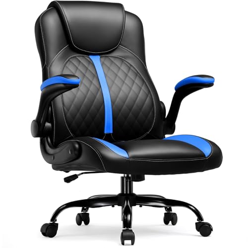 GTPLAYER Silla Gaming con Reposabrazos Elevables – Silla de juego ergonómica con función basculante – Asiento para PC Gaming de espuma de alta densidad azul