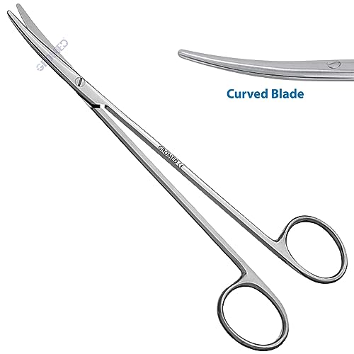 Image of Gromed Metzenbaum Scissors /Tonsil Dissecting Scissors, Blunt x Blunt Blades - Stainless Steel (Curved, 7 inch)
