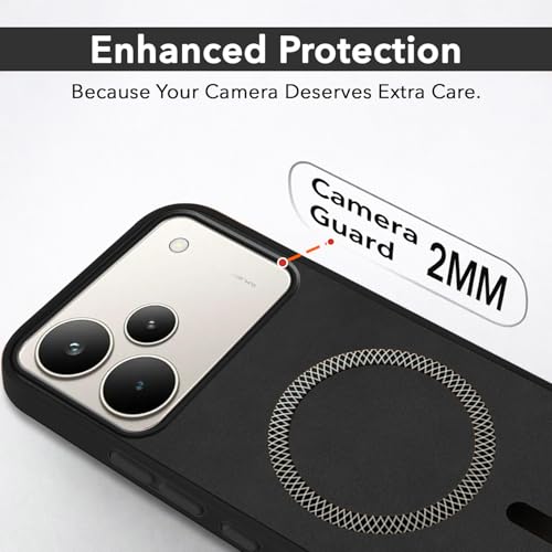 Image of Jkobi Leather Finish Back Cover Case for Realme P4 Pro (MagSafe Compatible Wireless Charging | Soft Touch | Camera Bump Protection)