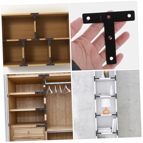 Équerres plates acier support T étagère plaque fixation bois meubles 30pcs - 3