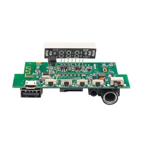 Image of Electronic Spices 5V Wireless HI-FI USB /FM / 5 watt + 5 watt Audio Amplifier Bluetooth Circuit Module with Display Pack of 1