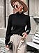 Upopby Women's Fall Winter Turtleneck Sweaters for Women 2025 2026 Trendy Lantern Sleeve Knitted Pullover Sweater Jumper Tops Black L