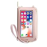 携帯バッグ 携帯ポーチ スマホポーチ スマホバッグ スマホケース iPhone 12 Pro Maxに適用 盗難防止 クレジットカードの盗難防止 MINI携帯バッグ スマホポーチ 入れたまま操作 レディース ショルダー ポシェット ガジェットケース アイフォン ポーチ 携帯入れ 小銭入れ カード収納 大容量 ベルト 斜め掛け 6.9インチ以下携帯電話対応 おしゃれ 財布 (ピンク)