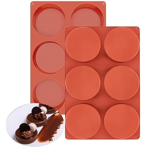 iefoah Egg Mold for Breakfast Sandwich Molds, 2pcs Muffin Top Pans for Christmas Holiday Baking Non Stick Silicone Molds for Hamburger Buns Sandwich Whoopie Pies Cover