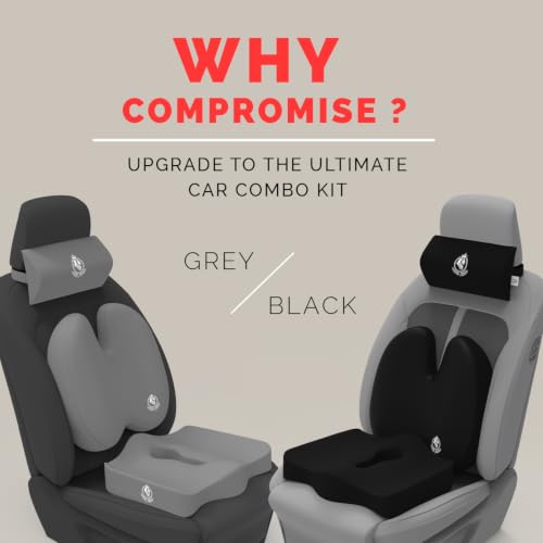 Image of MRRON Neckrest Back Support or Coccyx Orthopaedic Cushion for Long Sitting Universal fit with Ergonomic Design Made by High Density Memory Foam Used for Car or Office Chairs. (Black, Backpro)