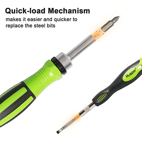 Huepar 65 in 1 Precision Screwdriver Ratchet Set Includes Slotted/Phillips/Torx and More Bits, Sockets and Extension Bars-Professional Repair Tool Kit for iPhone, Computer, Watch, Glasses, Electronics