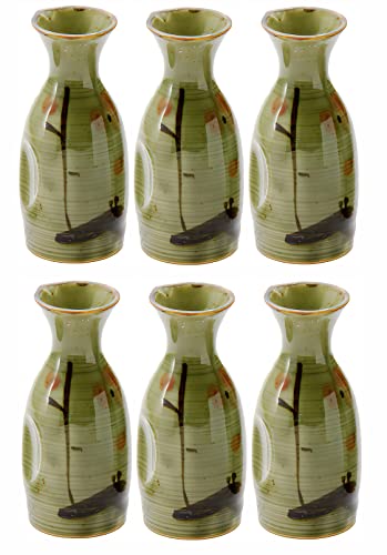 JapanBargain 2754, Sake Carafe Authentic Japanese Saki Bottle Sake Decanter for Cold and Hot Sake Microwave Safe, Made in Japan, 5 oz, Pack of 6