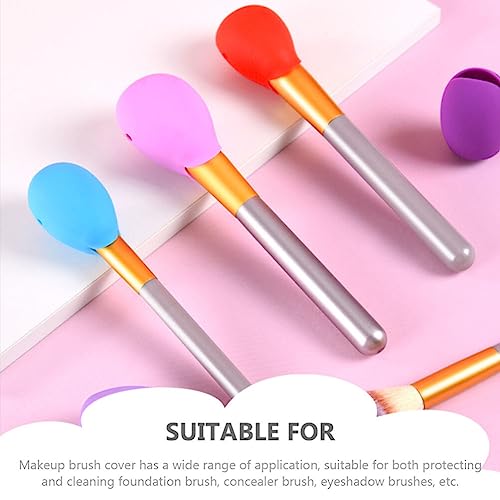 Beaupretty 6PCS Makeup Brush Cover Keep Sleeves Holders for Protectors Cover Blush Holder Makeup Cosmetics Protector Pen Foundation Travel Sleeve Cleaner up Case Storage Silicone Guard - Image 2