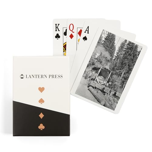 Baraja de Poker Vista de Leñadores y Troncos Cortados