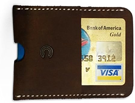 CLIFFHANGER Minimalist Leather Card Sleeve Wallet - Mens Front Pocket Card Holder Slimline Executive Design with First Layer Cowhide - Interior Pocket for Cash