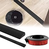 Oungy Türschwellenrampe 2cm Hohe Selbstklebend Saugroboter 2mx5.5cmx1.6cm Schwellenrampe aus Vollgummi Schneidbar 1.6cm Hohe Türschwellen Leiste Übergangsprofil für Badezimmer und Fliesenkante
