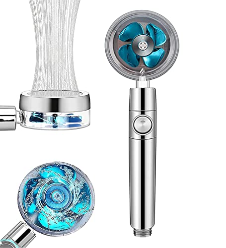 Duschkopf Handbrause, Duschkopf Wassersparend 360° drehbarer Hochdruck-Duschkopf Wassersparender Druckerhöhender Duschkopf mit Shower Filter (Blau) Cover