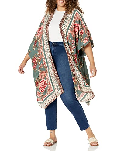 Angie Women's Printed Kimono Duster Long Cardigan4