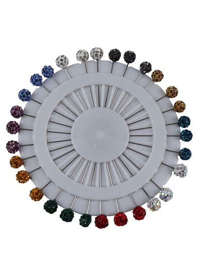 COOLBABY30-Piece Rhinestone Ball Headscarf Brooch Pin Set