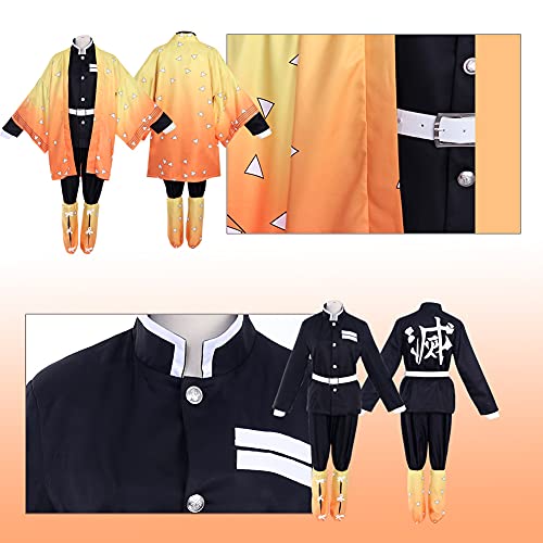 Formemory Agatsuma Zenitsu Cosplay Anime Costume Kimetsu No Yaiba Adult Outfit Zenitsu Kimono Cloak For Halloween Party Cosplay Women #TOP4