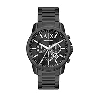 Armani Exchange Men's Banks Stainless Steel Chronograph Watch, AX1722, Black, 44 mm