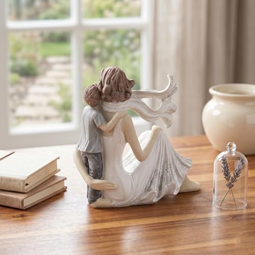 Image of CraftVatika Mother and Baby Son Statue Showpiece, Handmade Mother and Child Sculpture for Home Decor, Birthday Gift, Table Top, Mother's Day, All Occasion (5.5x2.8x5.4 Inches)