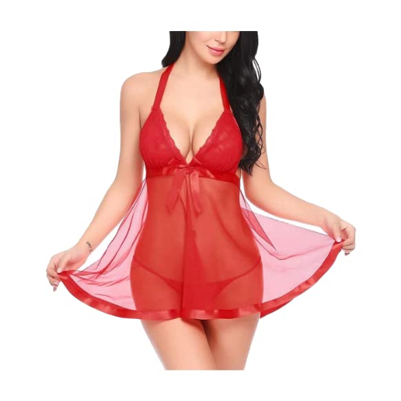 Ribbon Night Gown Sexy Dress 