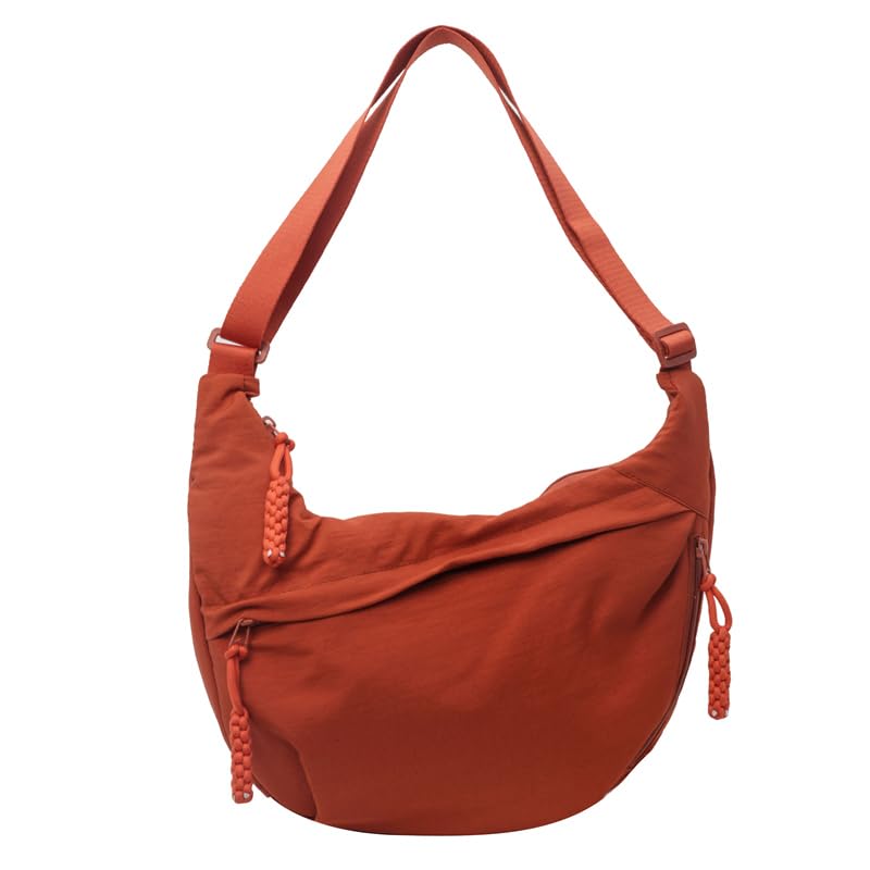 Women's stylish solid color dumpling-shaped shoulder bag with large capacity