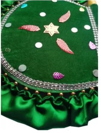 Image of [Mother's Day Gift] Handmade and Decorative Green Hand Fan with Wooden Handle for Cool Air, Home Dcor and Travel Use Shadi ka Pankha /Vinjano /Pankhi - Return Gift