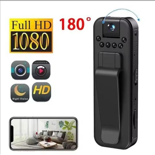 Image of 2MP WiFi Mini Pocket Camera 1080P Full HD Wearable Body Cam with Audio & Video Recording 32GB SD Card Support | Motion Alert | Loop Recording Portable Indoor /Outdoor Security Cam (Pocket Camera)
