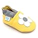 Dotty Fish Weiche Baby und Kleinkind Lederschuhe. Mädchen. Gelb Gänseblümchen. 12-18 Monate (21 EU)