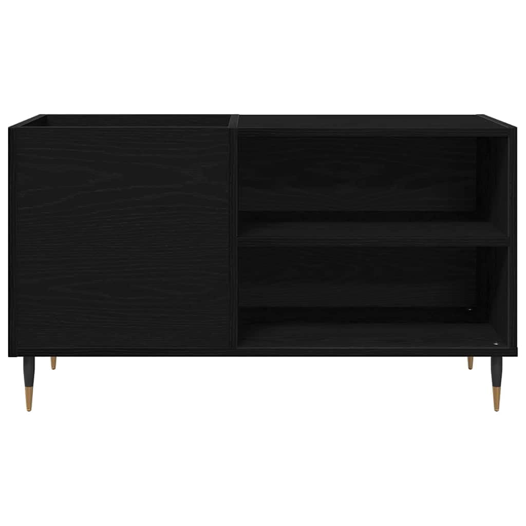 Armadietto per vinili, effetto rovere, 85 x 38 x 48 cm, in legno con 3 ripiani, porta con cerniere, stabile rack HiFi per soggiorno, ufficio e home theatre