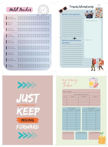 Image of KAANUKA A5 Notebook, 172 Pages, 80 GSM, Ruled, Themed Journals, Notebook For Home, Office, Personal Diary With Trackers, Best For Gifting