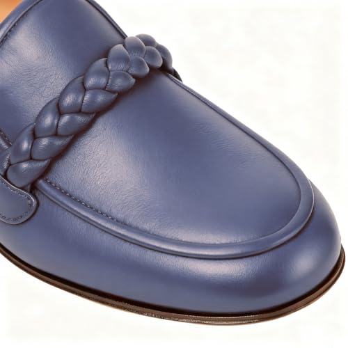 Image of MOOMMO Women Comfortable Suede Loafer Flats Round Closed Toe Slip On Penny Loafers Knitted Strap Oxford Loafer Shoes for Office Ladies Work Daily Casual Club Driver Flats Spring Elegant 4-11 M US