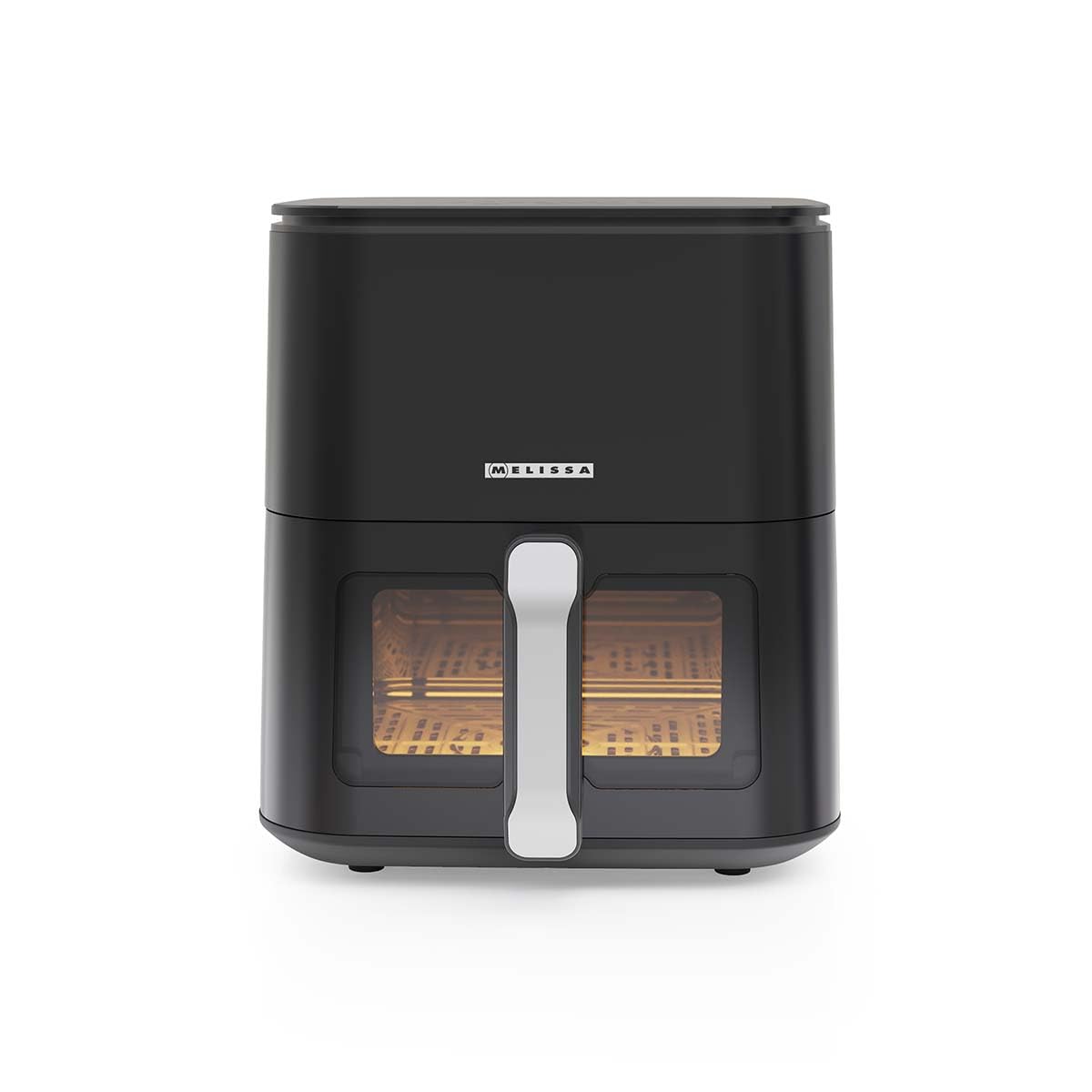 Melissa Friggitrice ad aria calda digitale XL – capacità 5 litri – 8 preset – Timer 60 min – touch screen – rivestimento antiaderente – con finestra – nero