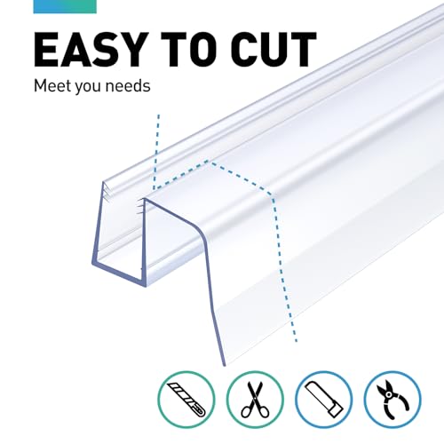 FCSOTSPS Sliding Shower Door Bottom Seal, 2 PCS 1/4" x 36" Sliding Shower Door Sweep for 1/4 Inch Glass, Frameless Glass Door Seal Strip Stop Shower Leaks and Create a Water Barrier - Thumbnail 7
