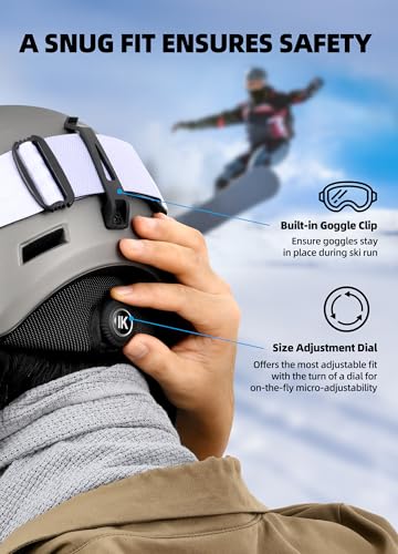InnerKing Ski Helmet, Lightweight Adult Snowboard Helmet with Sturdy PC Shell & Shock-Absorbing EPS Foam & Soft Lining, Adjustable Snow Sport Helmets 10 Vents Men/Women - Image 7