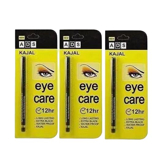 ADS Kajal Eye Care Pencil, Extra Black, Waterproof, Pack of 3-image-38