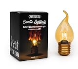 Suck UK Candle Light Bulb - Cordless Lamp - Battery Light Bulbs - Wireless Table Lamp - Cordless Rechargeable Battery - LED Neon Lightbulb - Bedroom Accessories - USB Charging Bedroom Night Lights