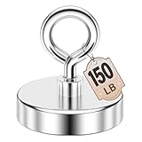 FINDMAG Neodymium Magnets, 150 LBS Strong Magnet with Eyebolt, Fishing Magnet for Hoisting, Lifting, Metal Retrieval and Material Handling Applications, Security Tags Removal Tool, 1.42inches(36mm)
