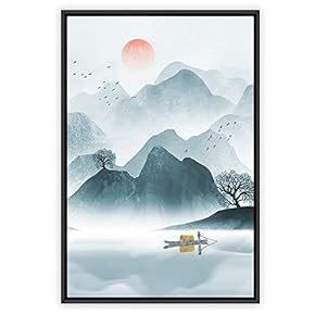 signwin Framed Canvas Wall Art Abstract Sunrise and...