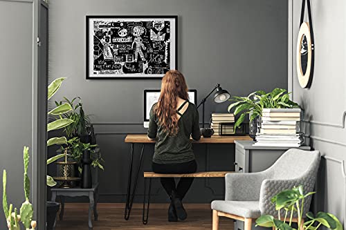 Affiche peinture graffiti et cadre MDF 70x50 cm | Déco murale salon