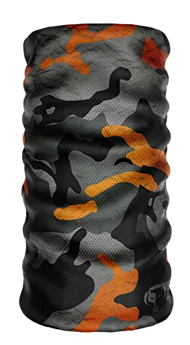 Extreme Turuncu Kamuflaj Desenli Boyunluk Buff Bandana Saç Bandı Balaclava Yüz Maskesi