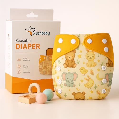 Image of Blushbaby Premium Reusable Cloth Diaper for Babies (3 Months - 3 Years) | 2 Washable Diaper with 2 Insert Pad | Adjustable, Leak-Proof, rash free & Absorbent | Freesize Diaper (5-18kg)