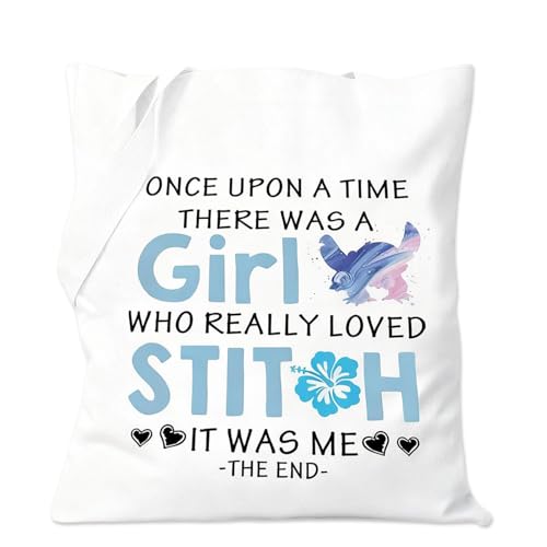 Fakcrkun Stitch Canvas Tote Bags for Women Girls Cartoon lovers Shopping Bag Large Capacity Shoulder Bags for School Travel Picnic Work