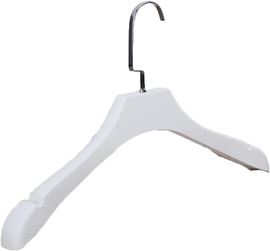 - Plastic Solid Wood Hanger Wide Shoulder Non-Slip Hanger Metal Hook Everyday Suitable for Men's Suit Shirts (10 Pieces) (Color : Black) (White)