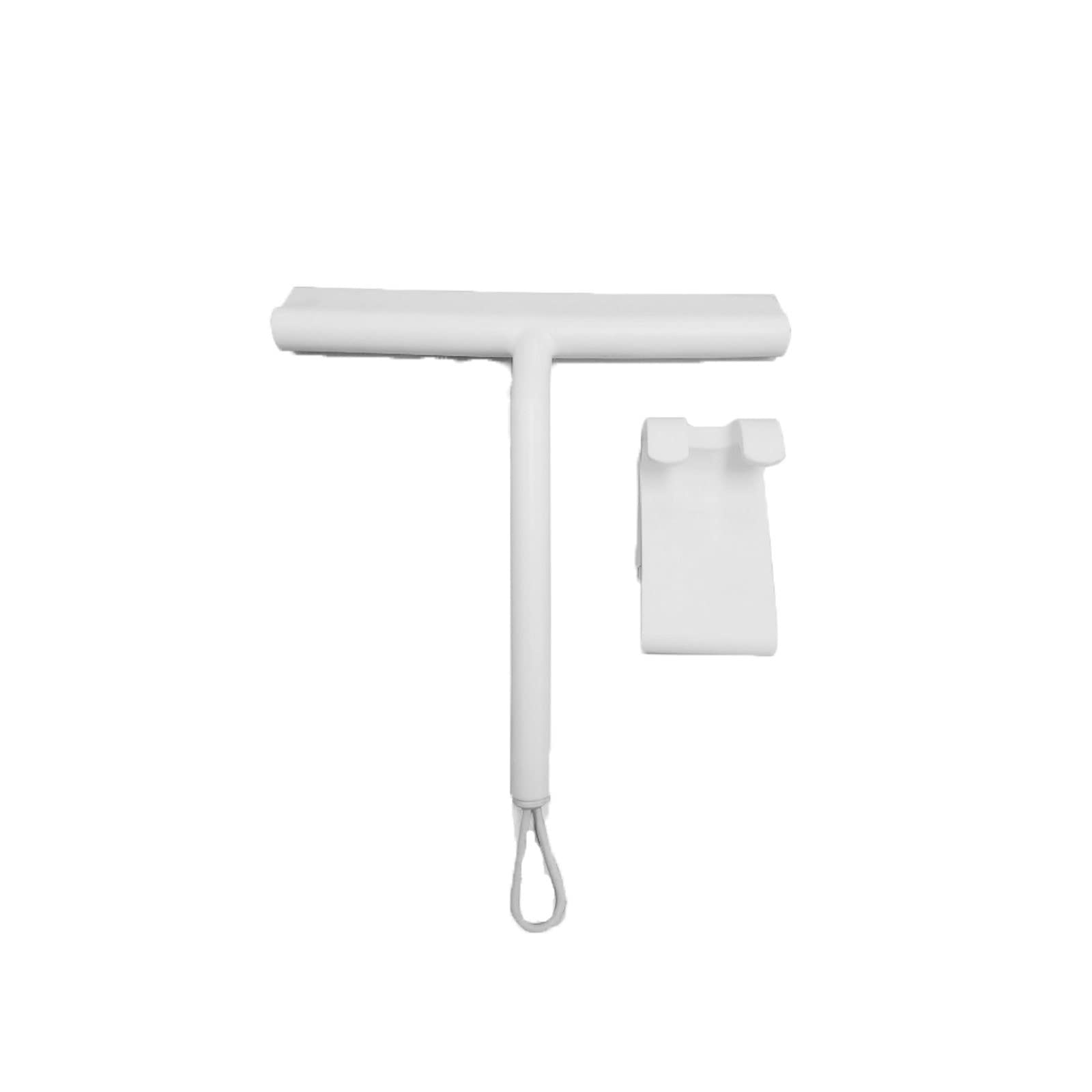 Fgjsfhrdtu White Black Silicone Glass Wiper Metal Scraper Squeegee(White)