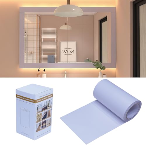 FEILAYS Holzmaserung Aufkleber, reparieren Löcher im Boden, reparieren Holztüren mit dekorativen Streifen, wasserdichte Fensterbänke, Türrahmen, Möbel, Garderobenrenovierung, 15cmx10m Weiß