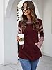 iChunhua Spring Hoodies Women Pullover Blouses and Tops for Women Plus Size Burgundy XXL #1