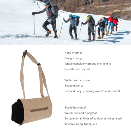 Muff de Mão, Bolsa de Aquecimento de Mão Multifuncional Confortável Calor Duradouro Cáqui à Prova de