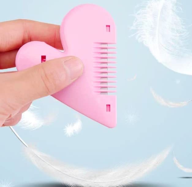 3Pcs Mini Hair Cutter Comb Pubic Hair Trimmer Cute Heart-Shaped Manual Hair Bangs Trimmer for Kids Women, Girls Hair Cut Accessories - Image 4