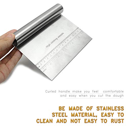 Honorall Raspador de massa Chopper Cortador de Pizza de Aço Inoxidável Cortador de Pizza com Escala