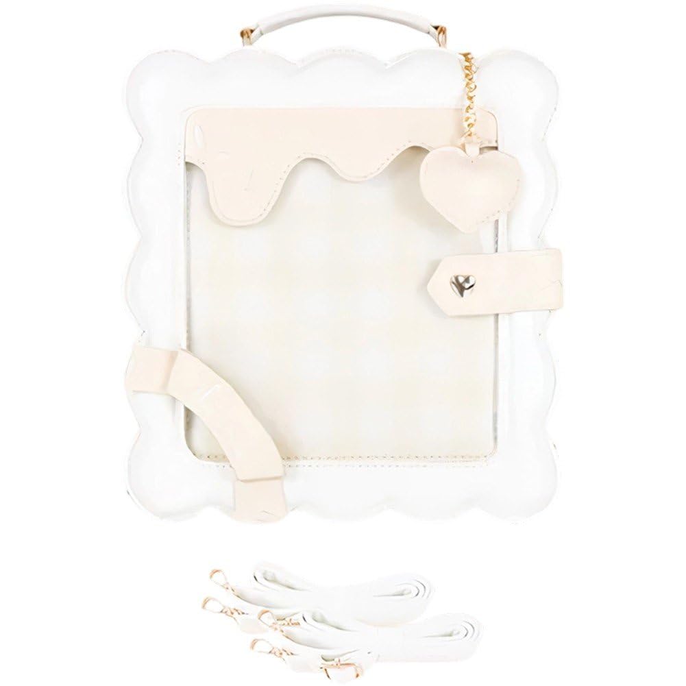 Sslvya Y2k Cookie Design Ita Bag Backpack for Women, Kawaii Crossbody Bag Diy Pin Display Shoulder Purse for Anime Lovers Cosplay Fans