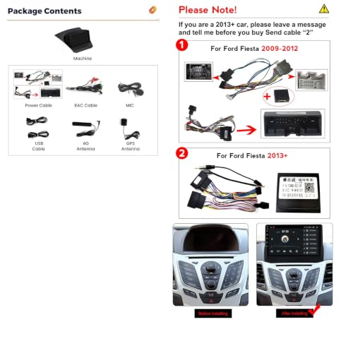 Radio coche DAB de 9 pulgadas para Ford Fiesta con pantalla 2K QLED y Android 14 6
