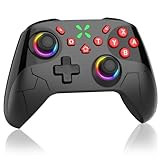 Switch 2 コントローラー 2025夏新 Sungale スイッチ 2 プロコン 背面ボタン付き 自動連射/連射ホールド マクロ機能 4段階HD振動 Bluetooth5.0接続 6軸ジャイロセンサー 9色RGBライト搭載 20時間連続使用 Switch1/2/PC/iOS16.0+/Android対応 日本語取扱説明書付き(ブラック+レッド)